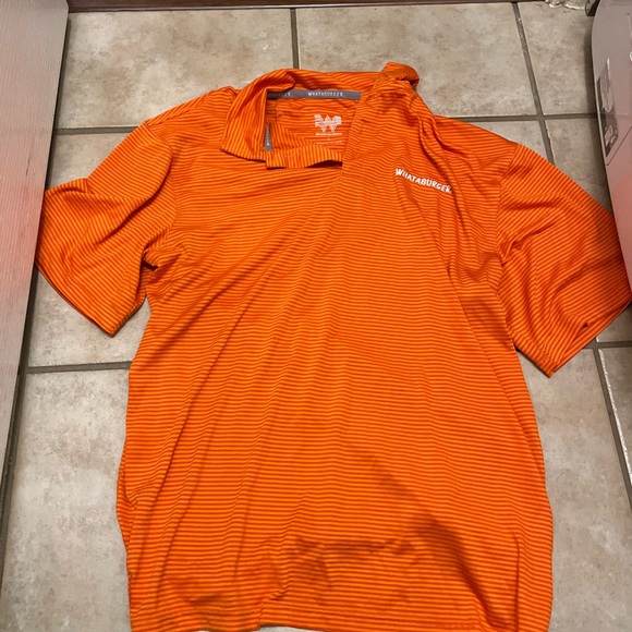 Orange Striped Men's whataburger Shirt - Picture 1 of 2